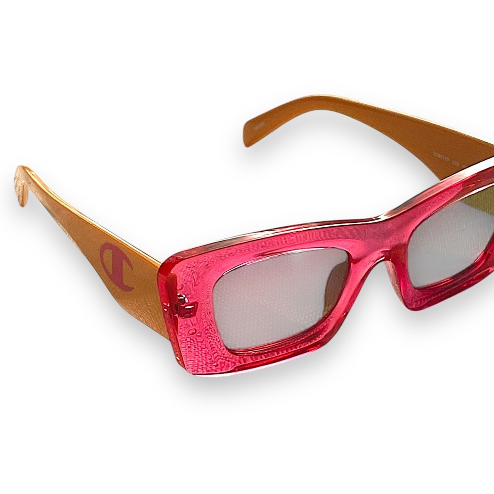Champion Pink Frame Sunglasses with Yellow Arms